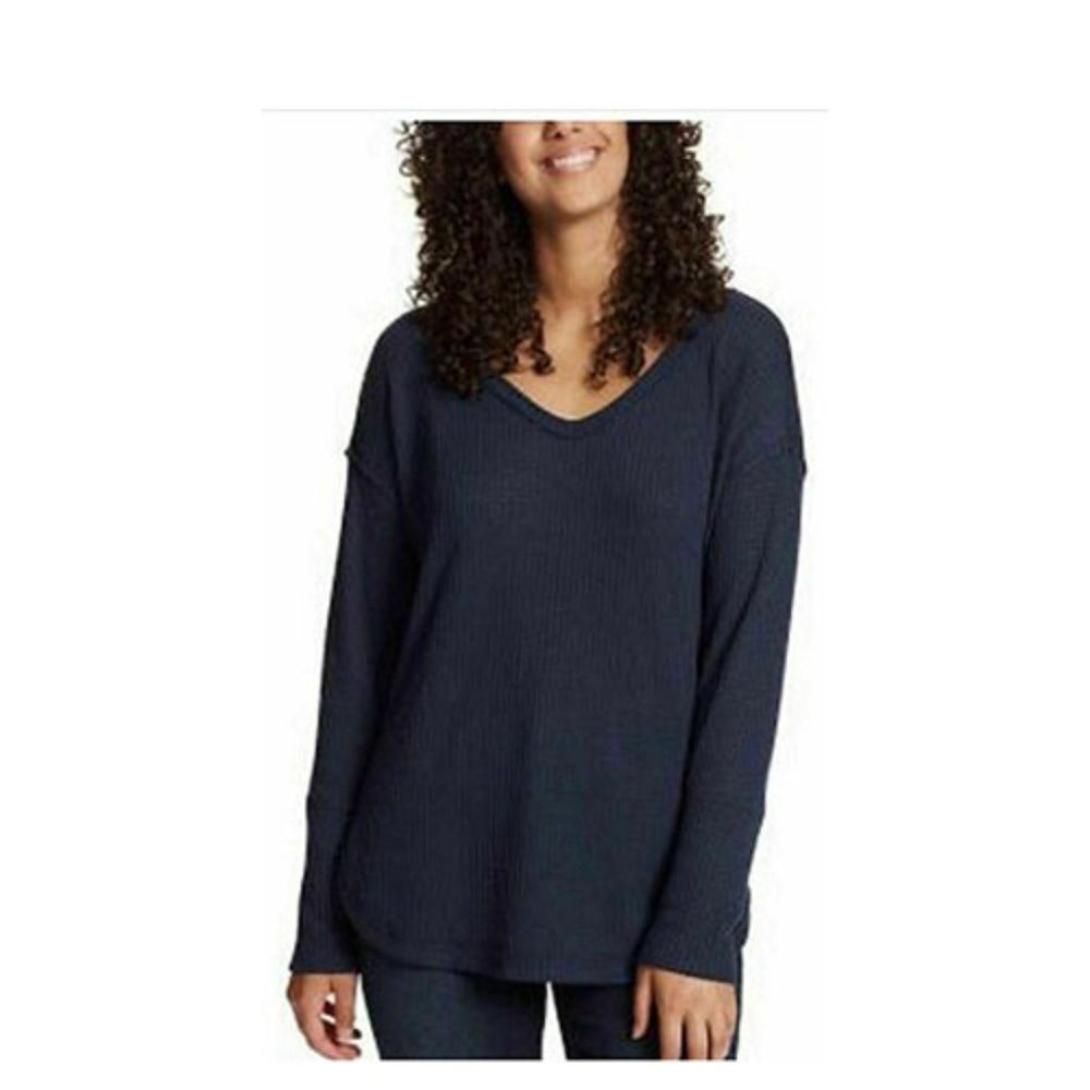 Brand new Vintage America Women thermal V neck Knit in Navy